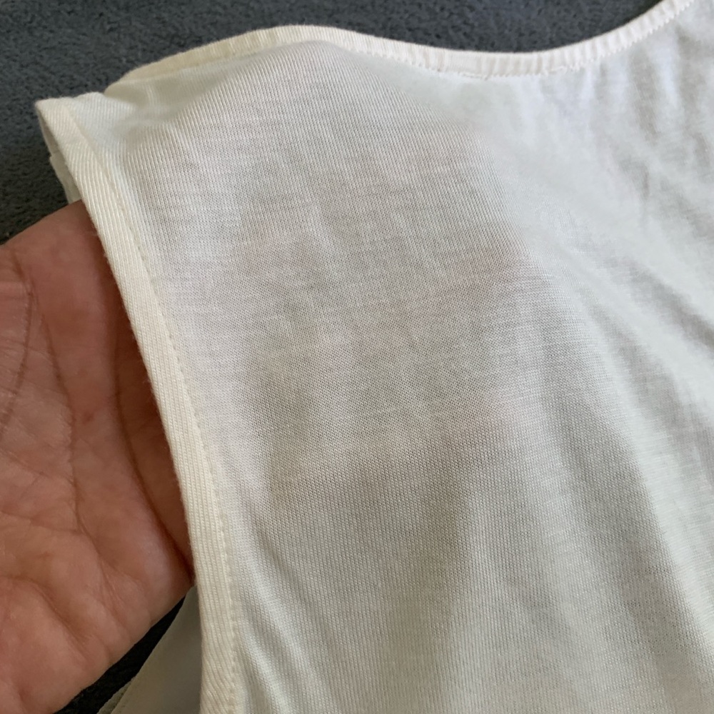 Express Cream Ribbed Fitted Tank Top - Picture 5 of 6